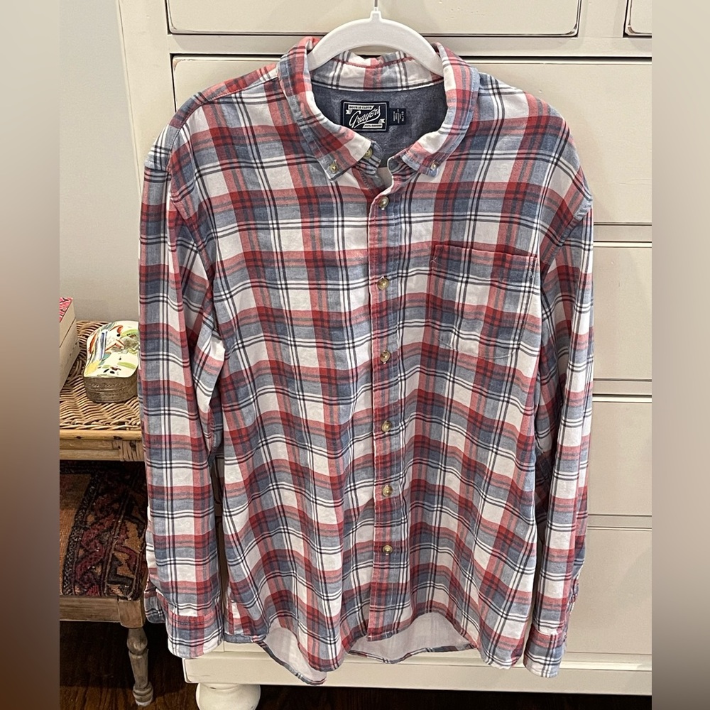 Grayers XL Doublecloth Red/Blue Check Button Down